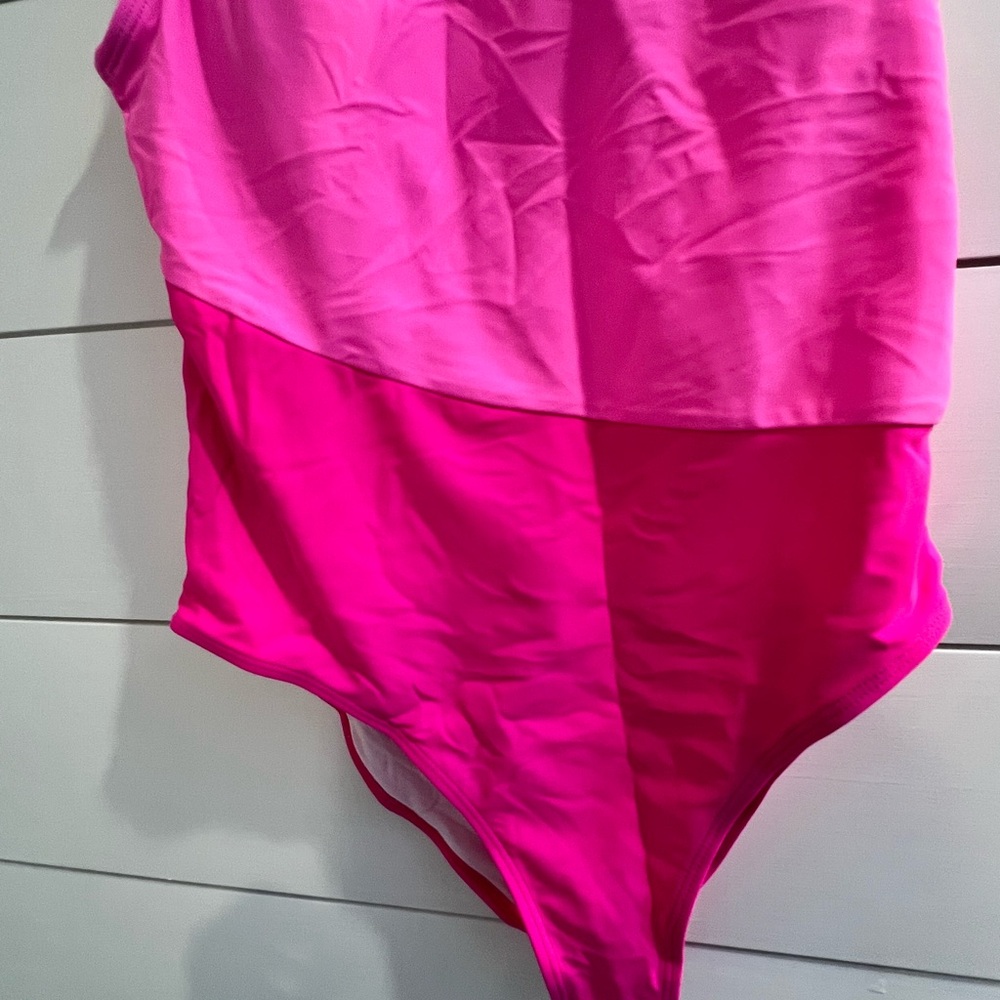 Pink Color Block One-Piece Swimsuit - Picture 6 of 6